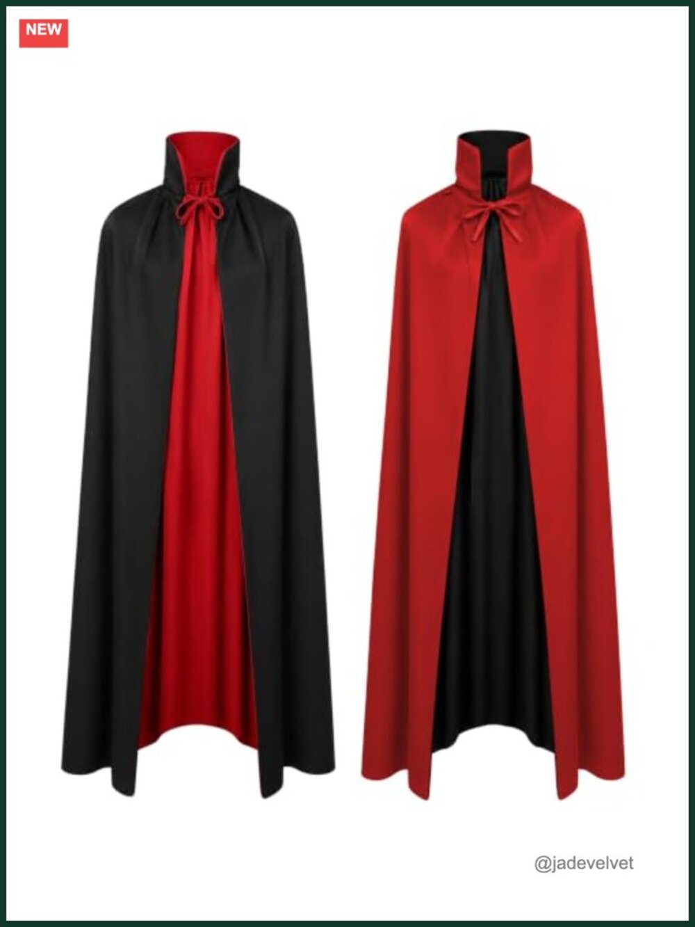 Reversible Stand Collar Cape for Halloween Cosplay